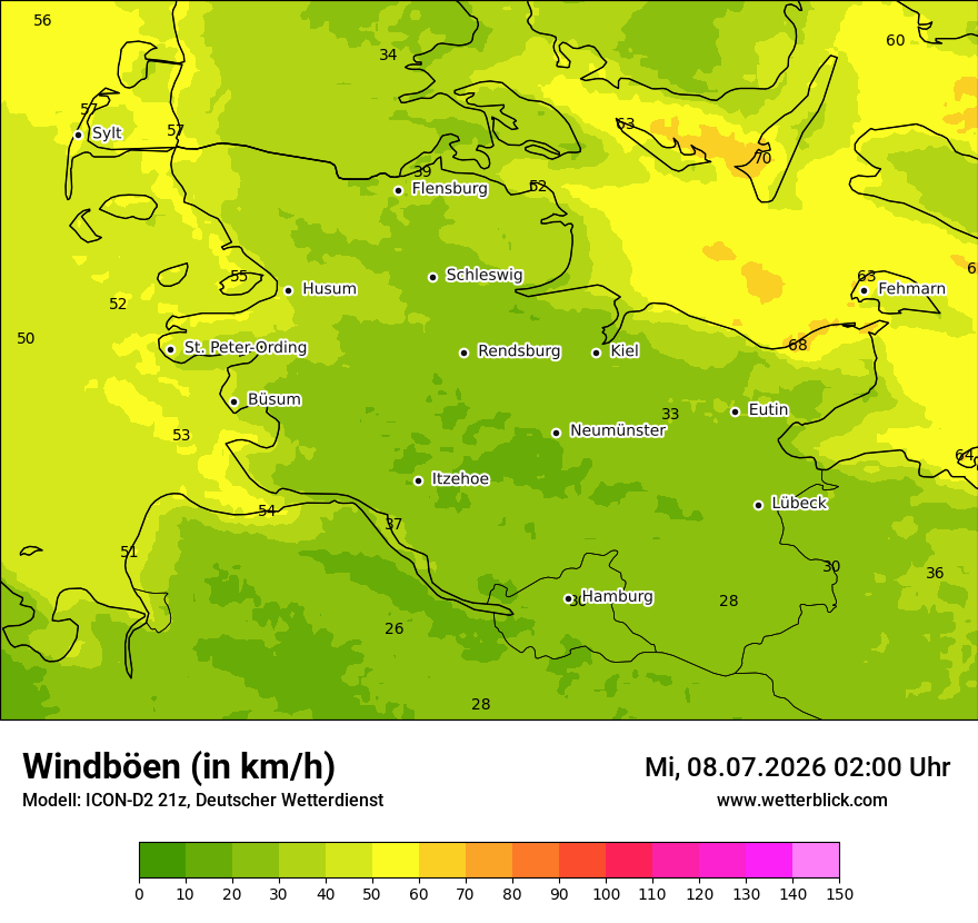 Maximale Windböen