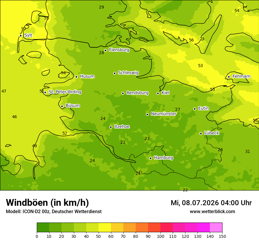 Maximale Windböen