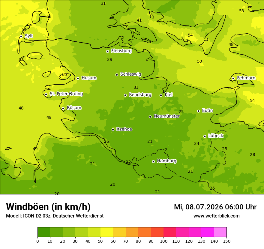 Maximale Windböen