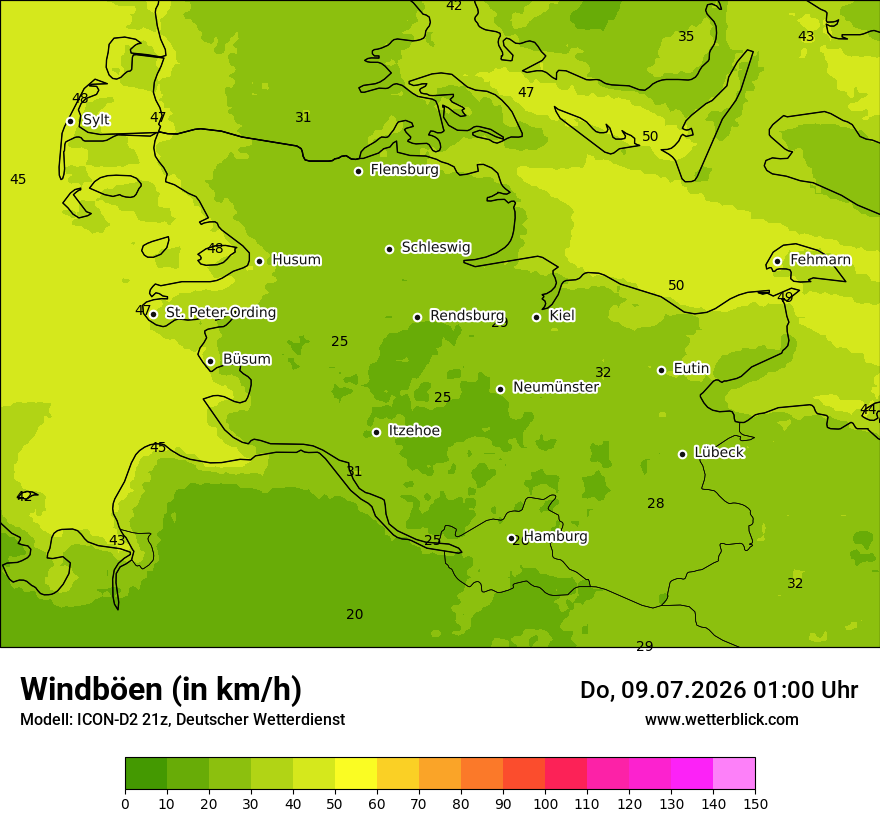 Maximale Windböen