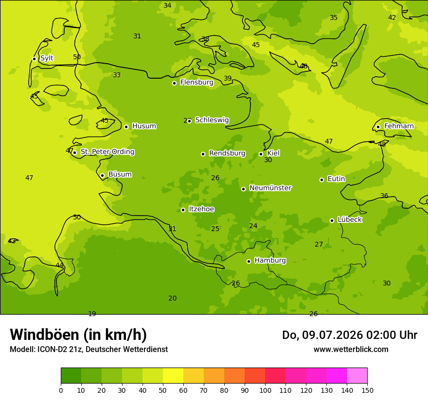 Maximale Windböen