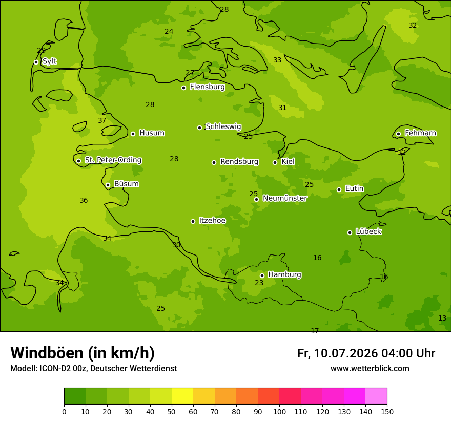 Maximale Windböen