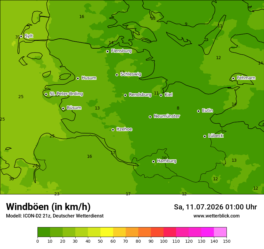 Maximale Windböen