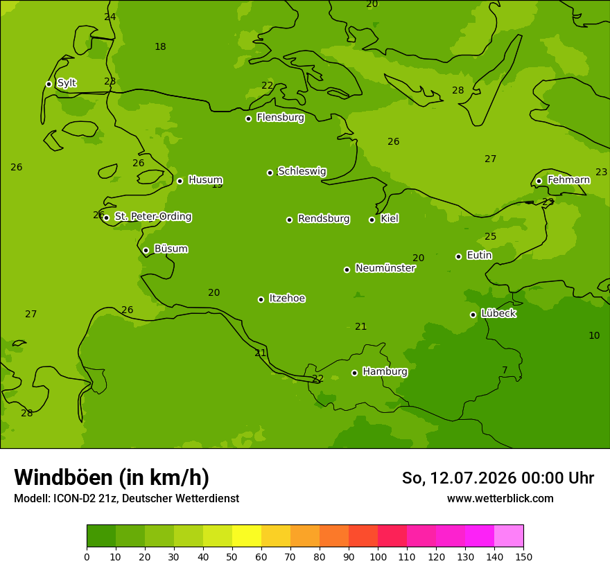 Maximale Windböen