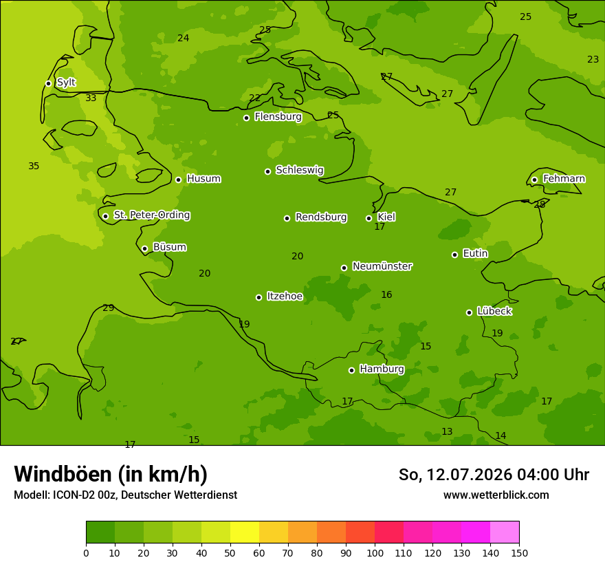 Maximale Windböen