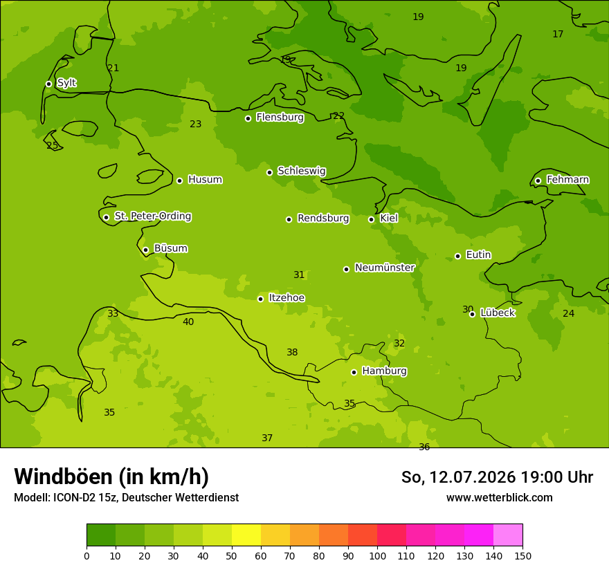 Maximale Windböen