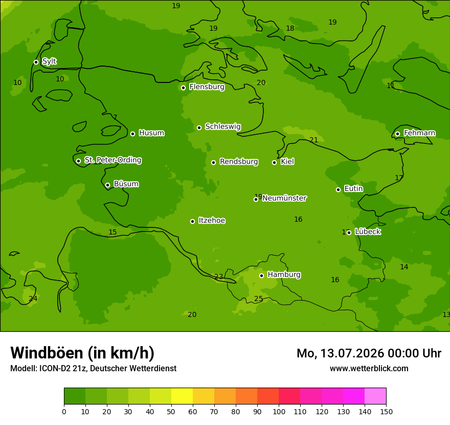 Maximale Windböen