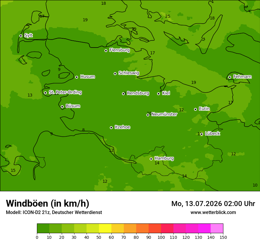 Maximale Windböen