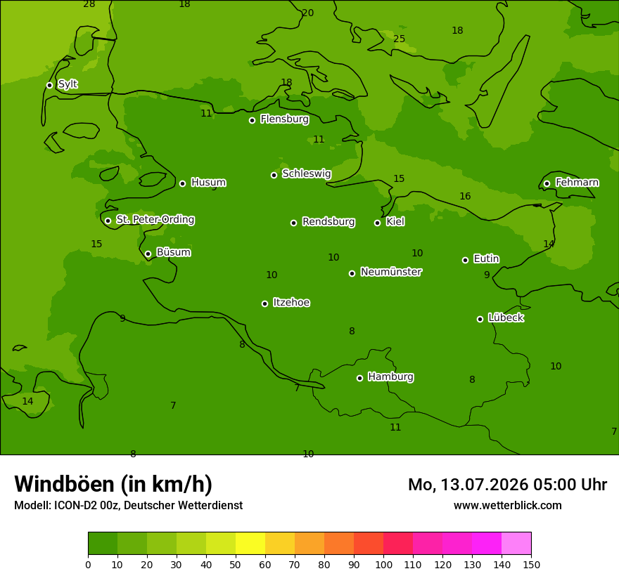 Maximale Windböen