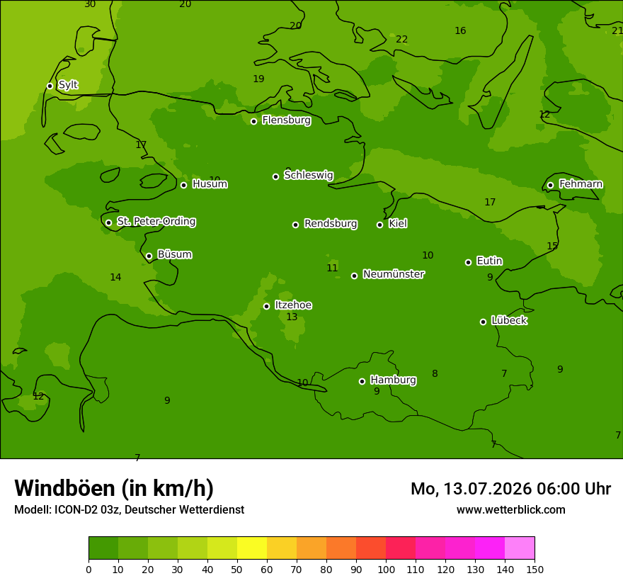 Maximale Windböen
