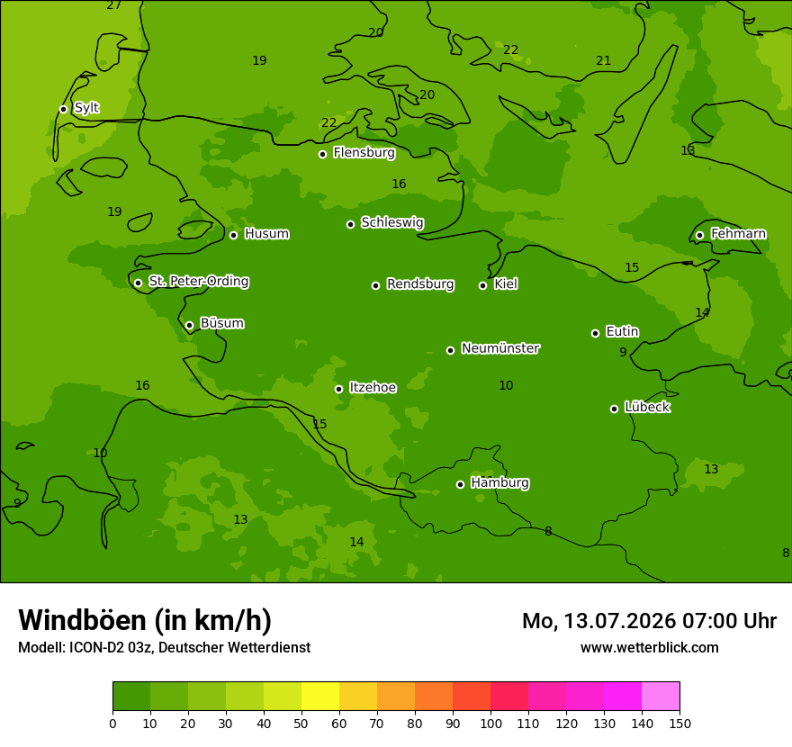 Maximale Windböen