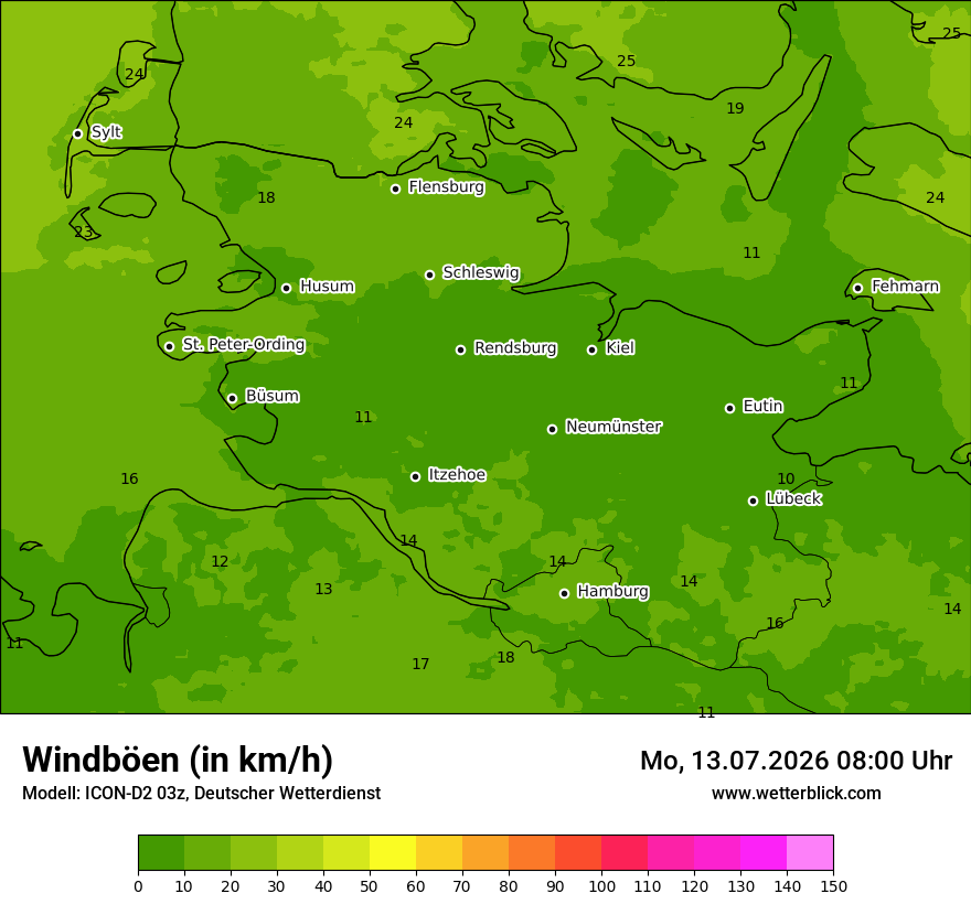 Maximale Windböen