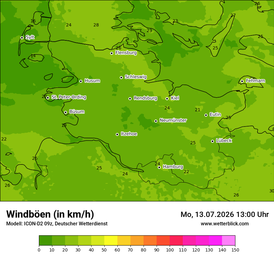 Maximale Windböen