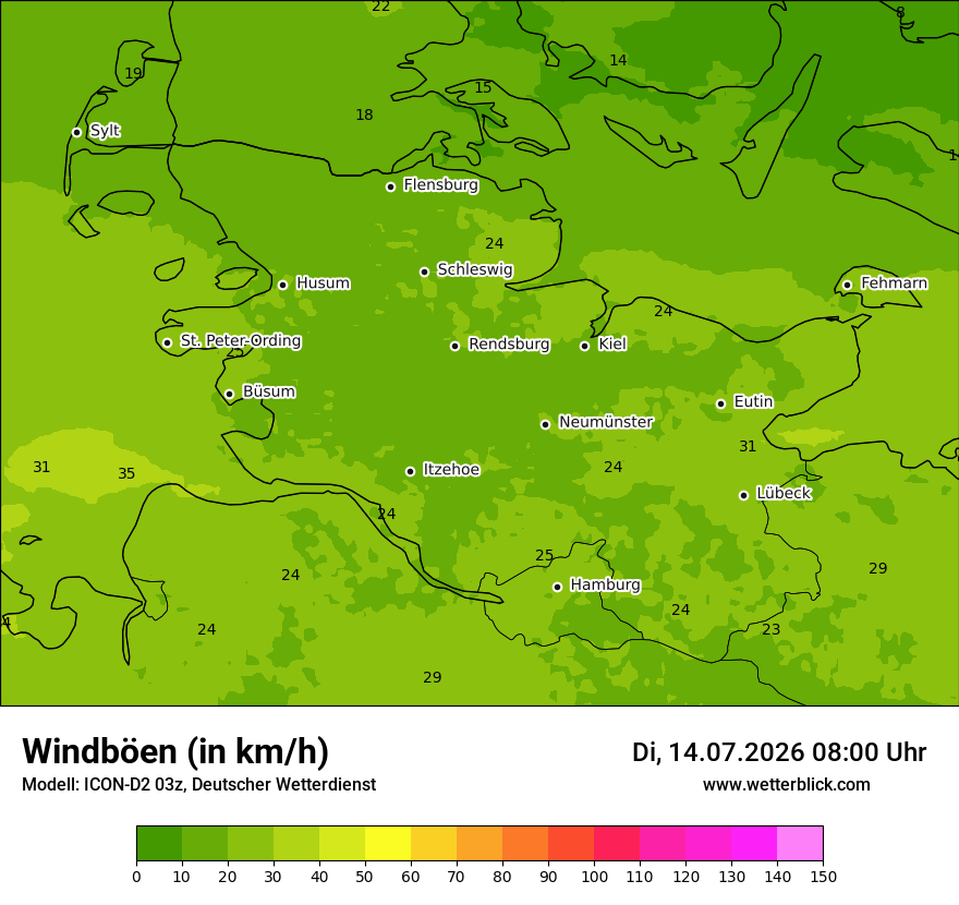 Maximale Windböen