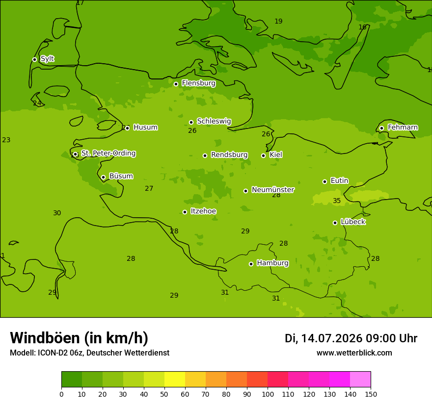 Maximale Windböen