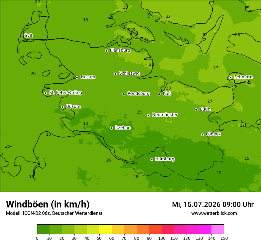 Maximale Windböen