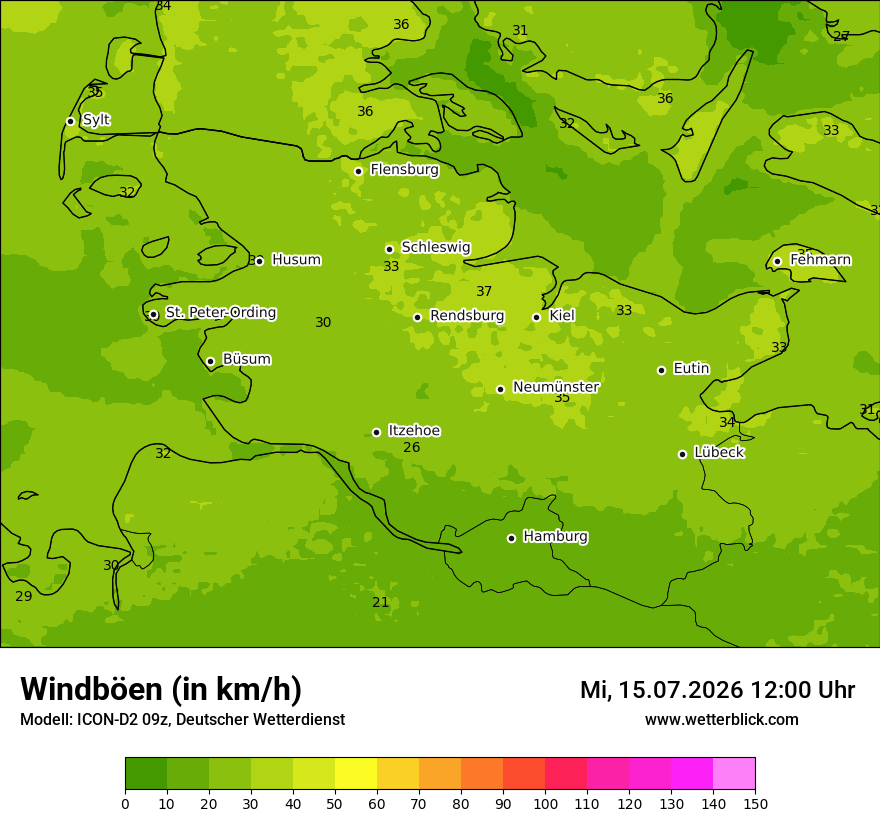 Maximale Windböen