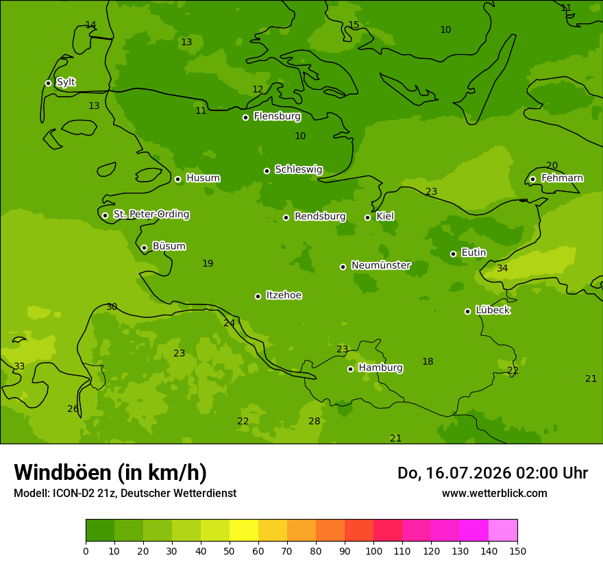 Maximale Windböen
