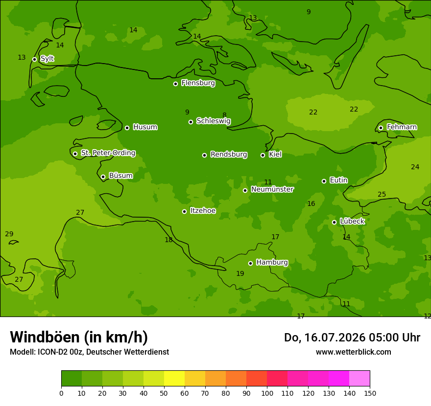 Maximale Windböen