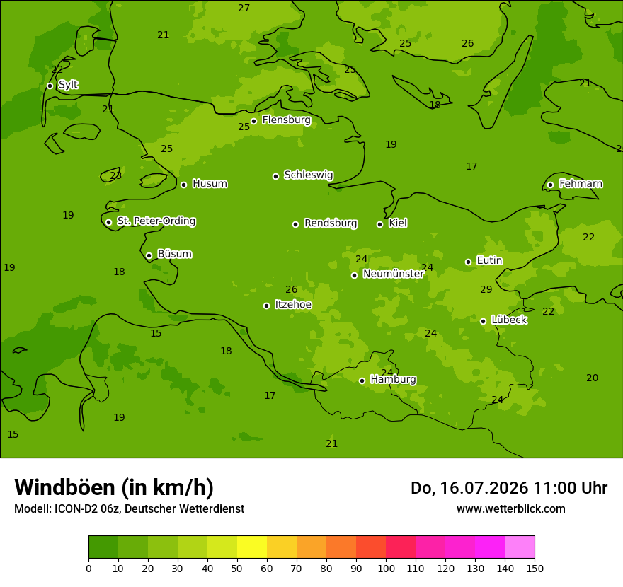 Maximale Windböen