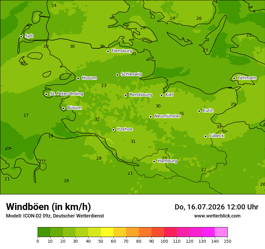Maximale Windböen