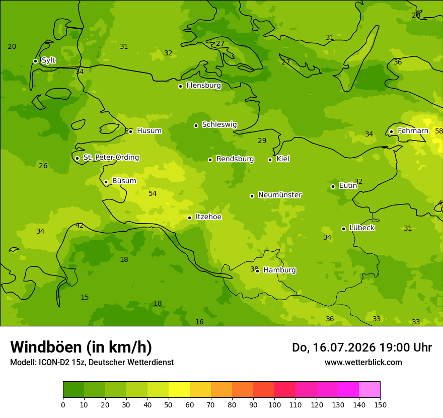 Maximale Windböen
