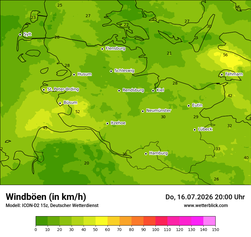 Maximale Windböen