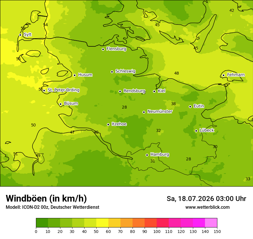 Maximale Windböen