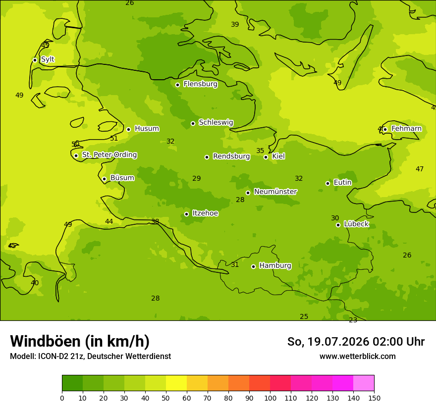Maximale Windböen