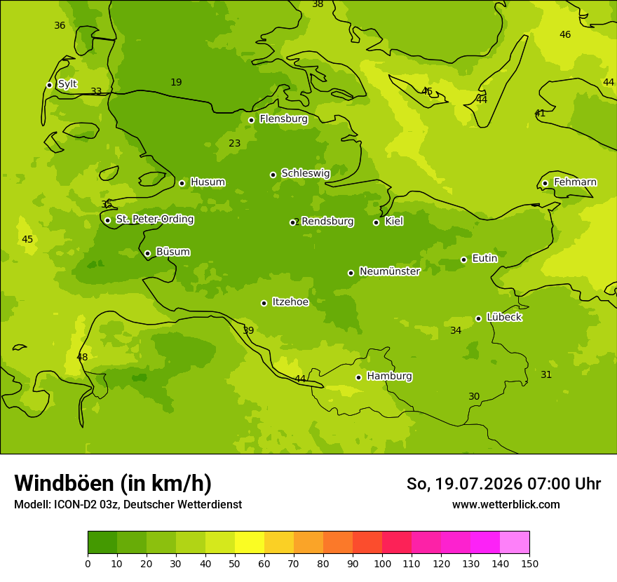 Maximale Windböen