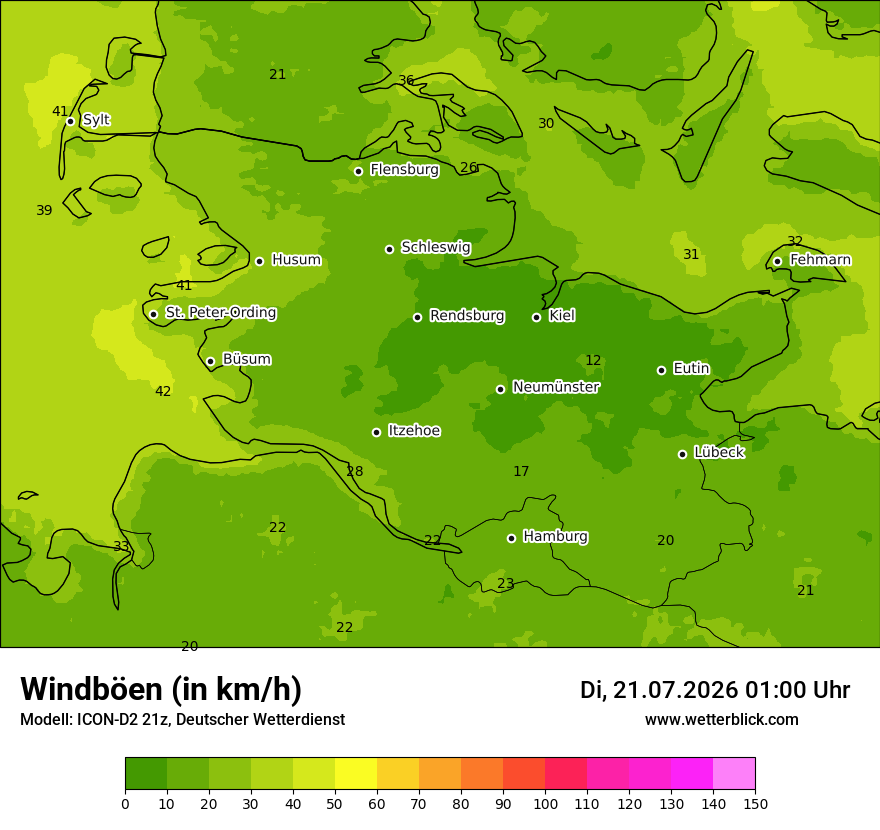 Maximale Windböen