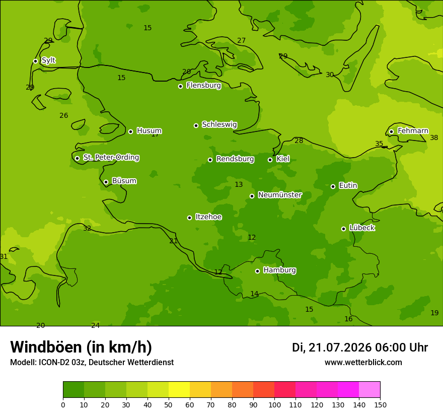 Maximale Windböen
