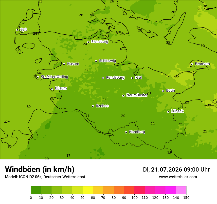 Maximale Windböen