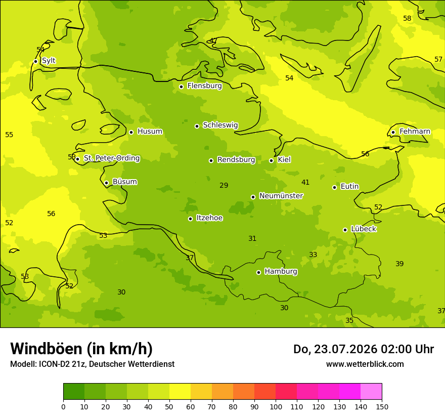 Maximale Windböen