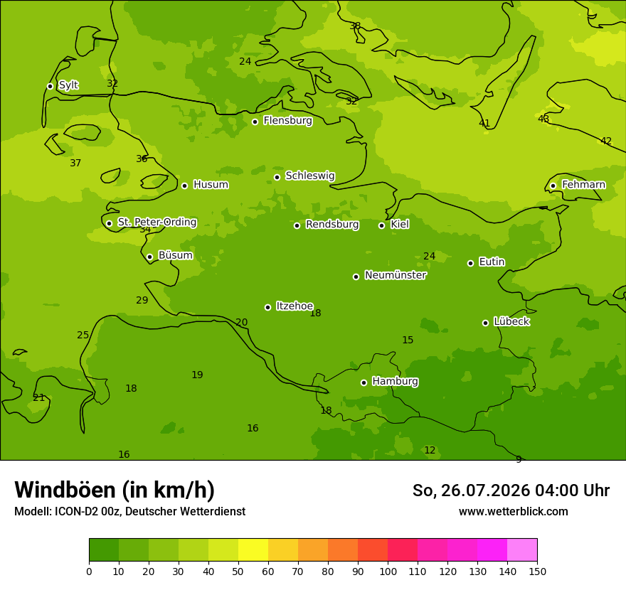 Maximale Windböen