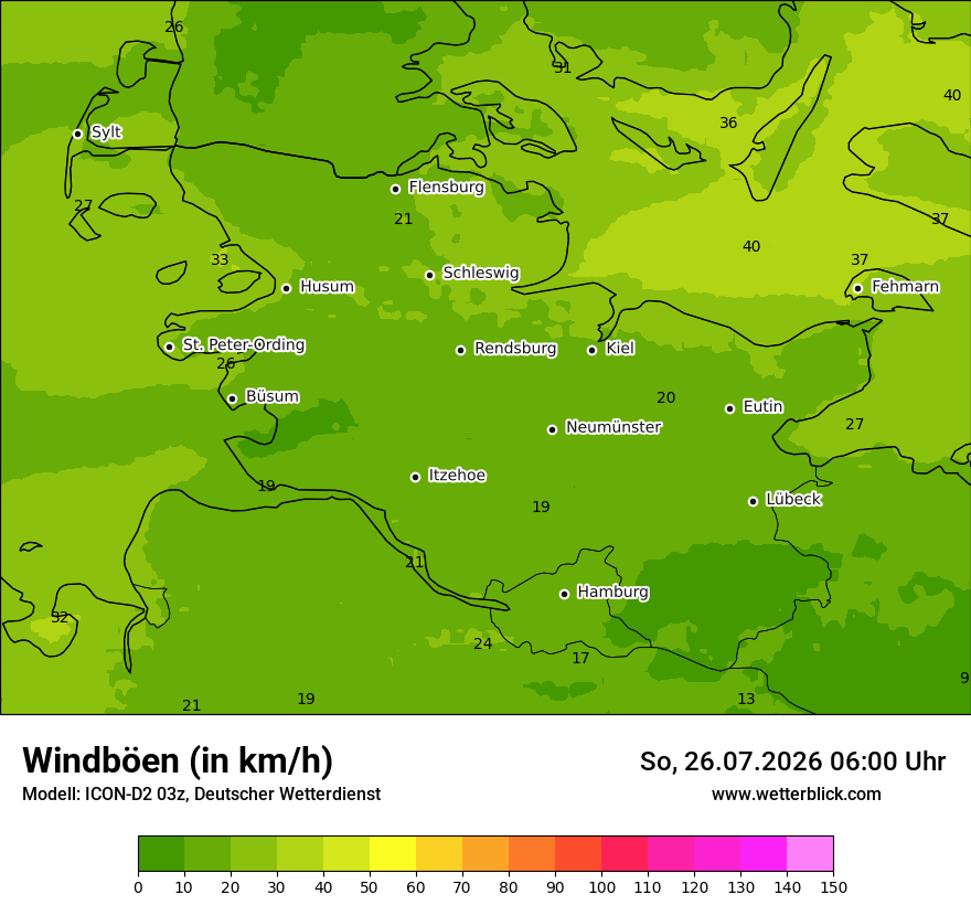 Maximale Windböen