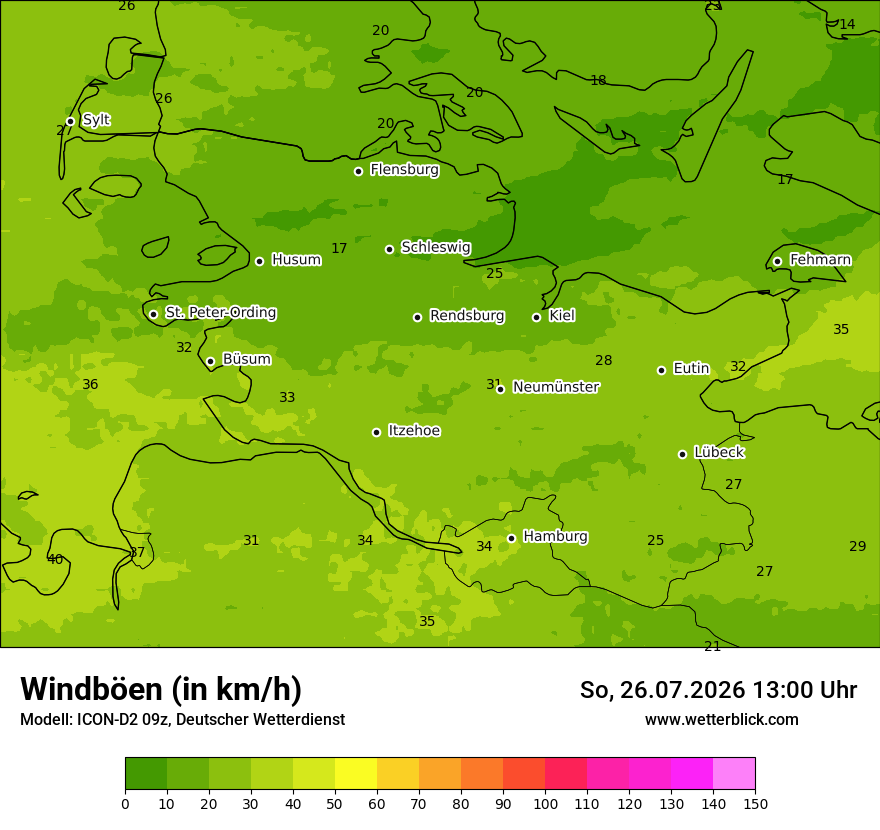 Maximale Windböen