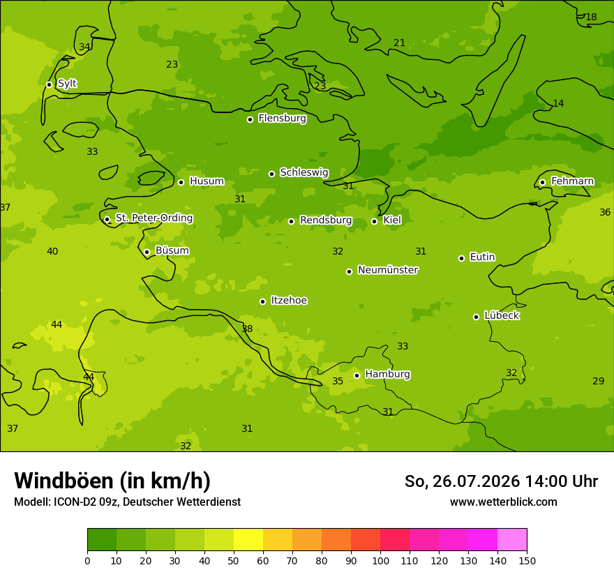 Maximale Windböen