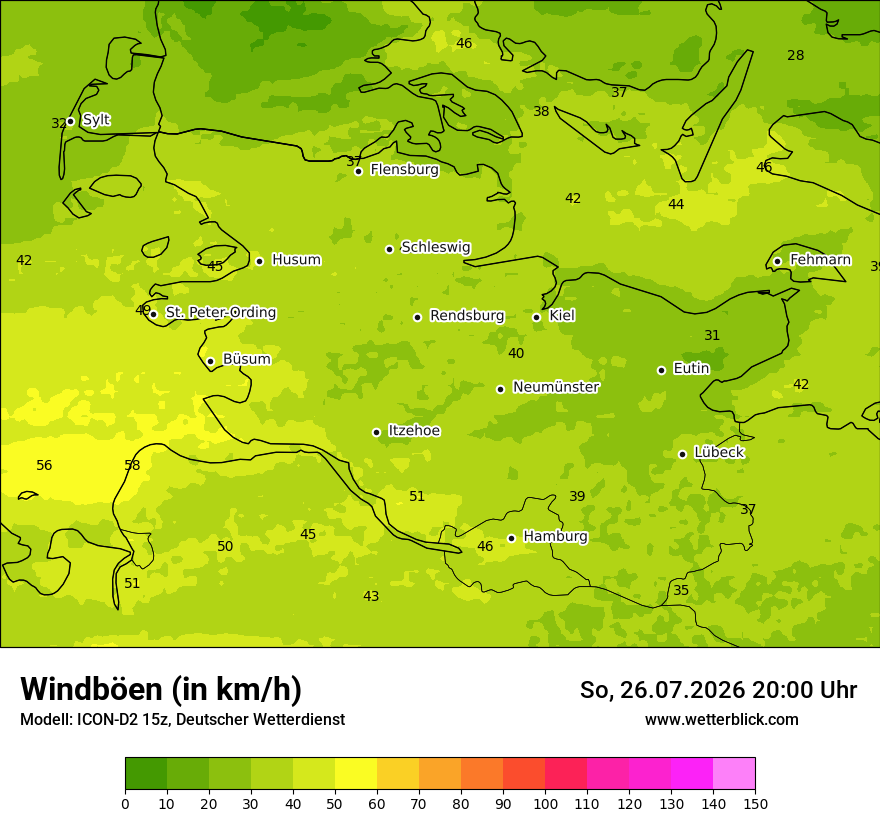 Maximale Windböen