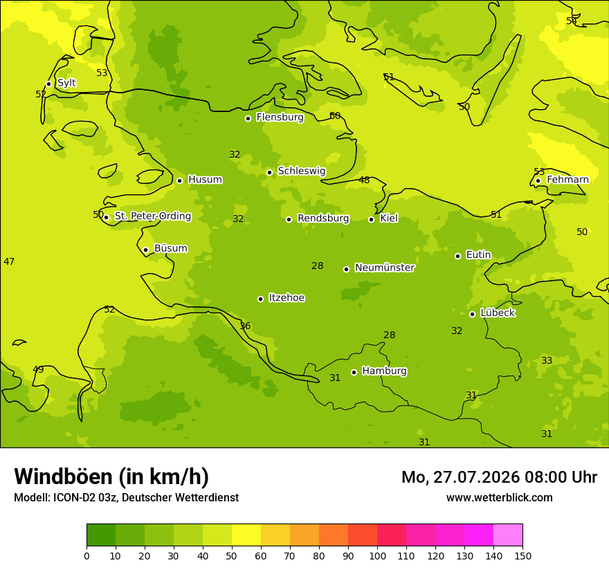 Maximale Windböen