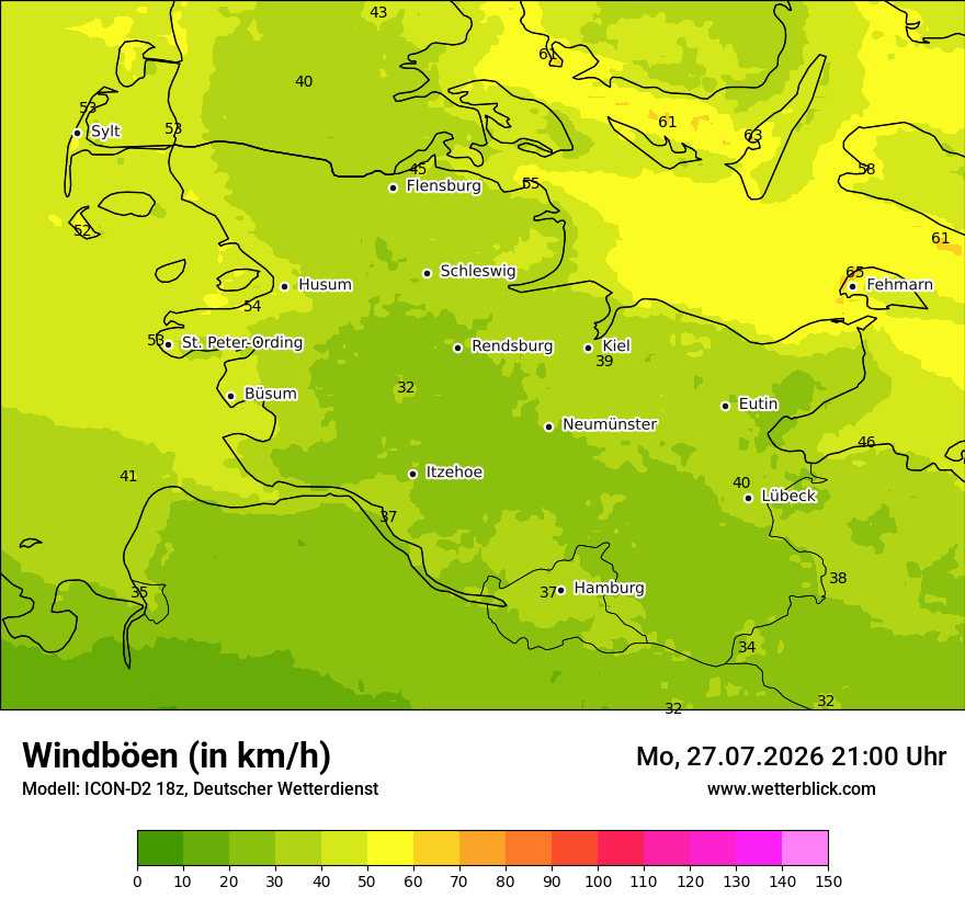 Maximale Windböen
