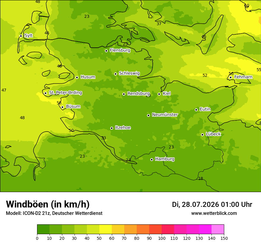 Maximale Windböen