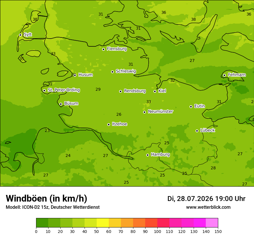 Maximale Windböen
