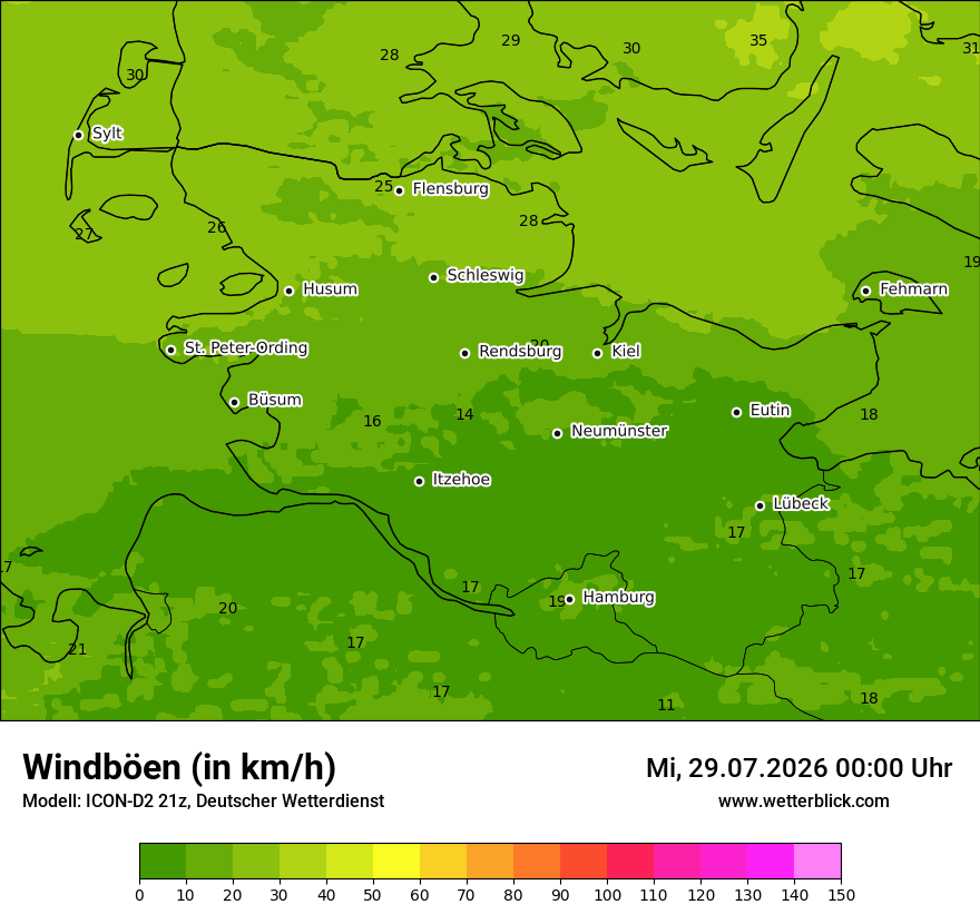 Maximale Windböen