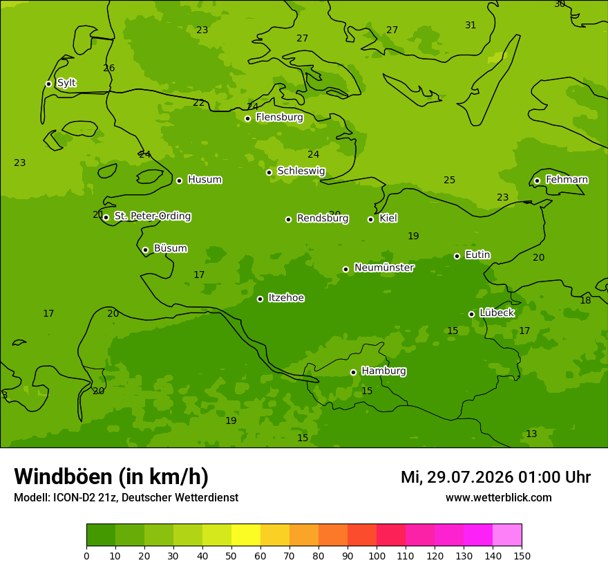 Maximale Windböen