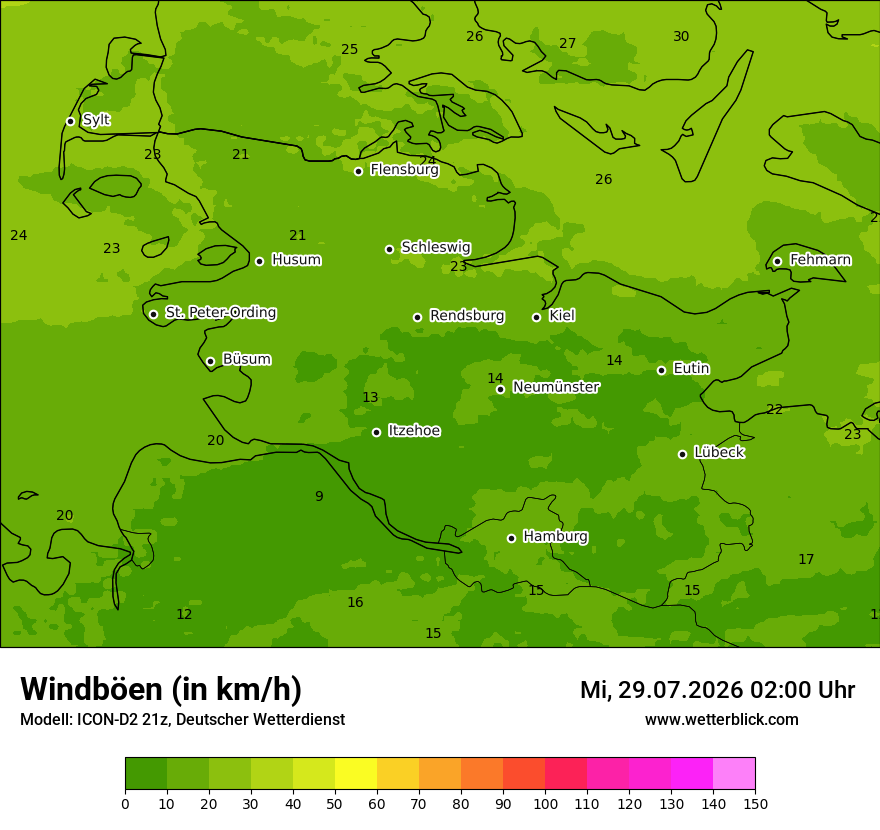 Maximale Windböen