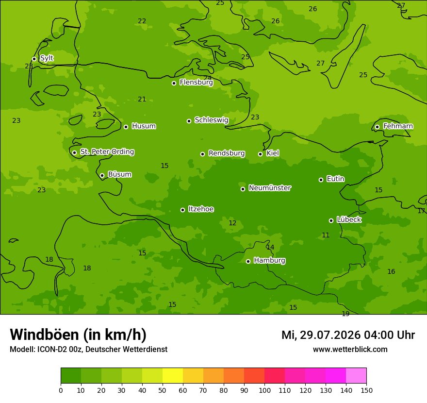 Maximale Windböen
