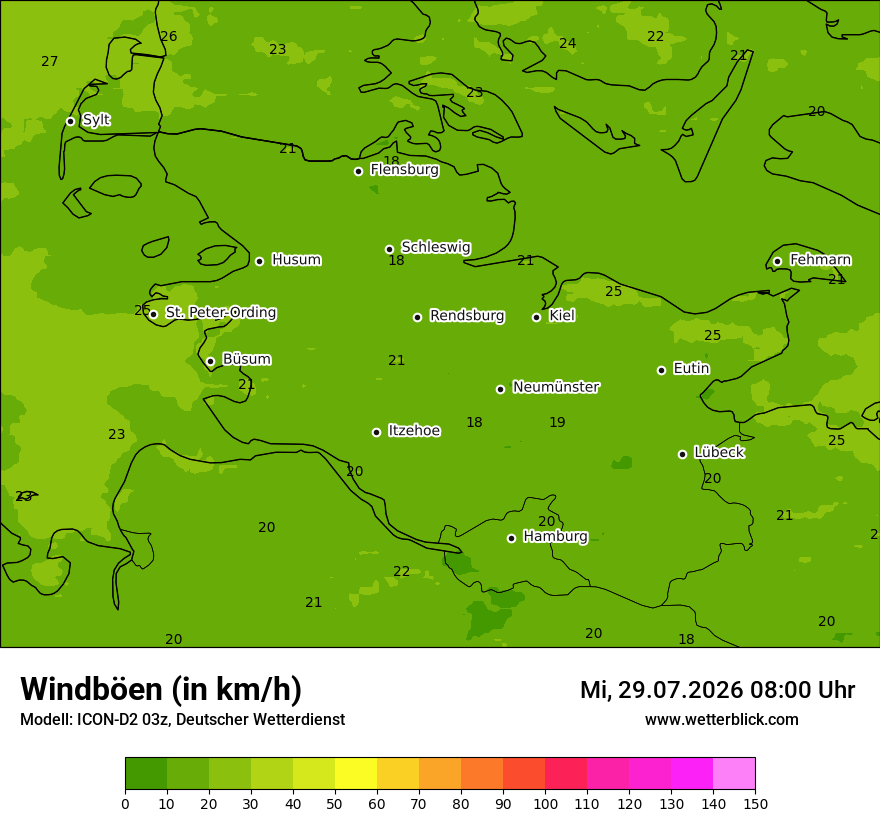 Maximale Windböen