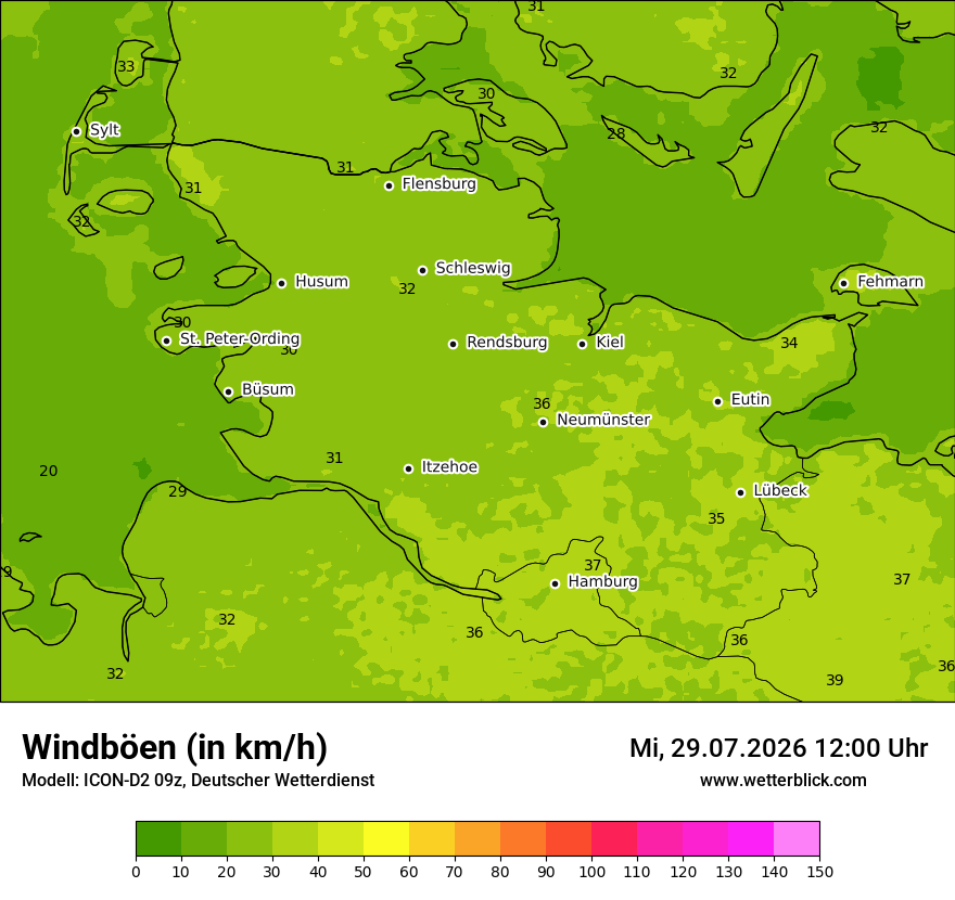 Maximale Windböen