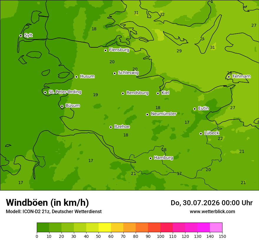 Maximale Windböen